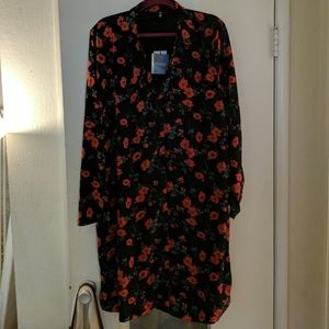 Floral shirt dress
